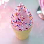 Pink Ice Cream with Sprinkles Sculpture Close Up