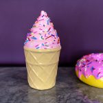 Pink Ice Cream with Sprinkles Sculpture in our showroom on display