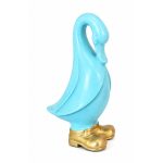 Painted Duck in Gold Boots - Blue