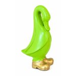 Painted Duck in Gold Boots - Green