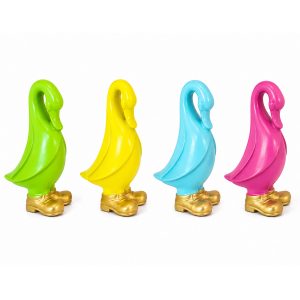 Painted Duck in Gold Boots