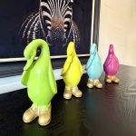 Painted Duck in Gold Boots in our Showroom