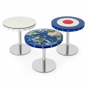 70cm Upholstered Tables with Chrome Base