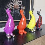 Painted Duck in Silver Boots in our Showroom