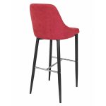 Bespoke Duncan Bar Stool - Red Fabric - Back