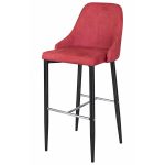 Bespoke Duncan Bar Stool - Red Fabric - Front