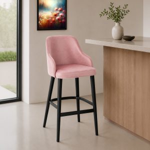 Lugana Powder Pink Bar Stool - Lifestyle