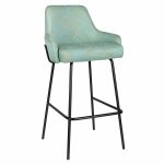 Camden Bar Stool - Jade Fabric with Black Frame