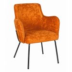 Camden Sunset Velvet Dining Chair - Black Frame