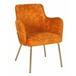 Camden Sunset Velvet Dining Chair - Brass Frame