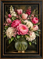 Blush Blossoms Illusion Printed Frame