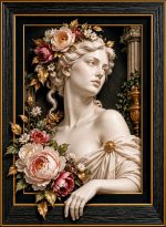 Golden Garden Goddess Illusion Printed Frame